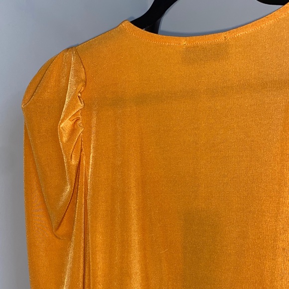 Elegant Orange Wrap Blouse - Picture 10 of 13